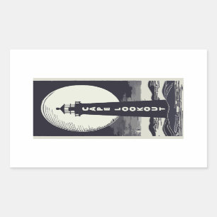 Cape Lookout Lighthouse North Carolina Moon Rectangular Sticker
