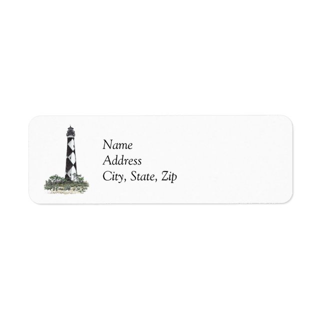Cape Lookout Lighthouse Return Address Label (Front)