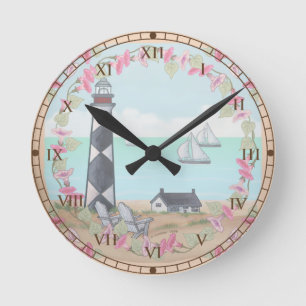 Cape Lookout Lighthouse Round Clock