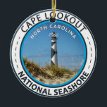 Cape Lookout National Seashore North Carolina Ceramic Ornament<br><div class="desc">Cape Lookout National Seashore illustration in a badge style circle.</div>