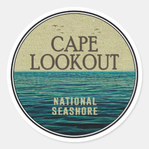 Cape Lookout National Seashore Ocean Birds Classic Round Sticker