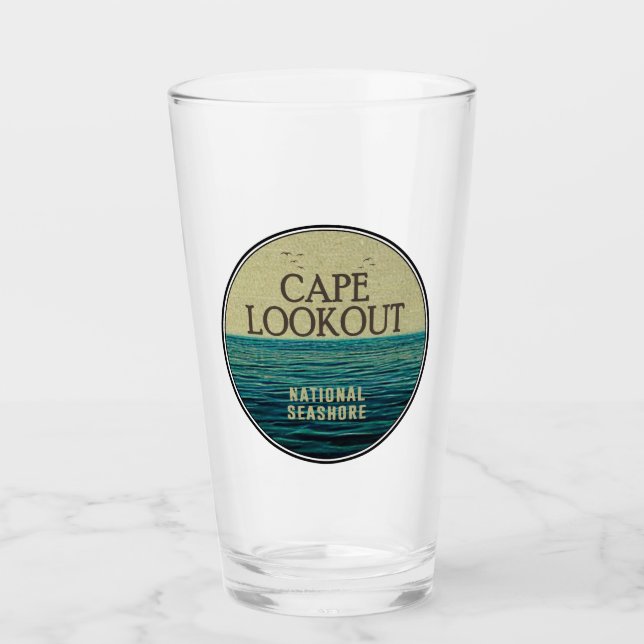 Cape Lookout National Seashore Ocean Birds Glass (Front)