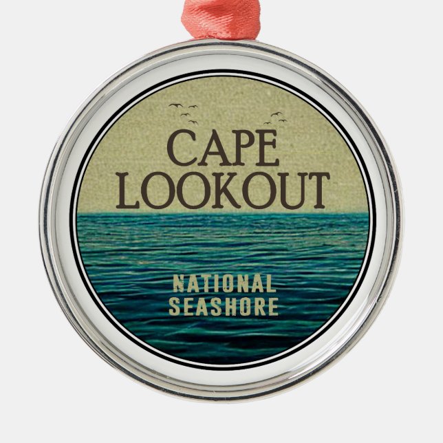 Cape Lookout National Seashore Ocean Birds Metal Ornament (Front)