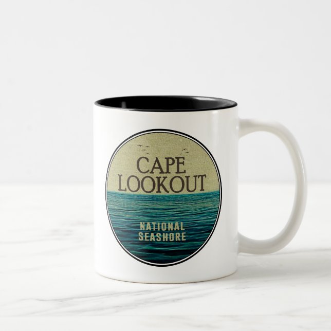 Cape Lookout National Seashore Ocean Birds Two-Tone Coffee Mug (Right)