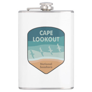 Cape Lookout National Seashore Seagulls Hip Flask