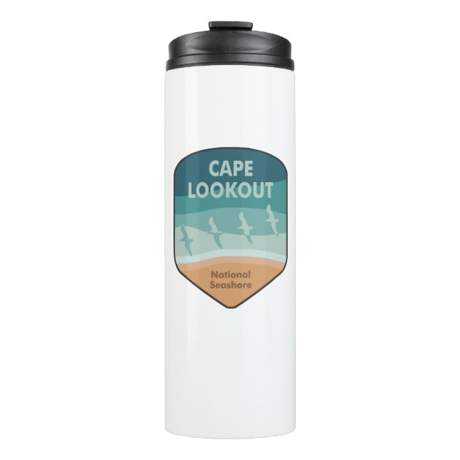 Cape Lookout National Seashore Seagulls Thermal Tumbler (Front)
