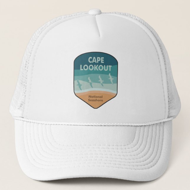 Cape Lookout National Seashore Seagulls Trucker Hat (Front)