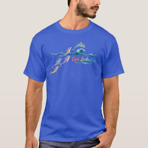 Cape Lookout NC Colourful Dolphin Lover Beach Vaca T-Shirt