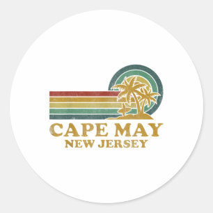 Cape May Beach New Jersey Family Summer Vacation P Classic Round Sticker