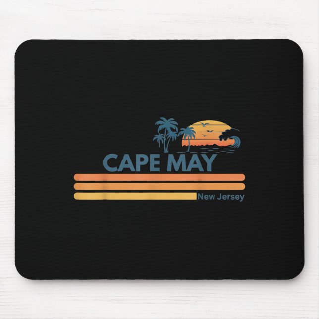 Cape May Beach New Jersey Summer Palm Tree Men Mouse Pad (Front)