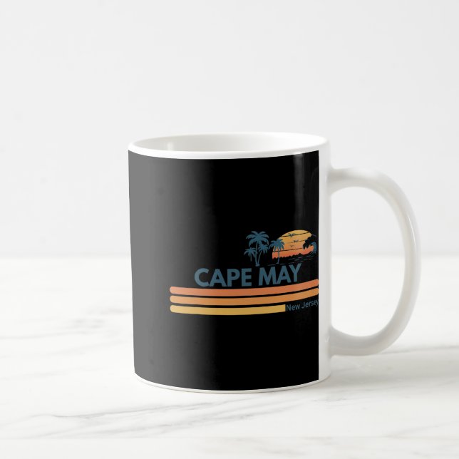 Cape May Beach New Jersey Summer Palm Tree Men Wom Coffee Mug (Right)