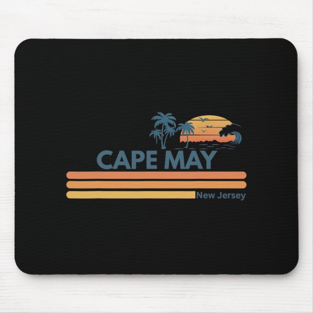 Cape May Beach New Jersey Summer Palm Tree Men Wom Mouse Pad (Front)