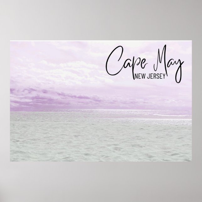 *~* Cape May Beach Sand Sky Waves Beach Poster (Front)