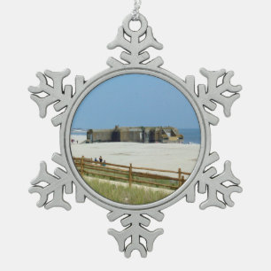 Cape May Bunker Snowflake Pewter Christmas Ornament