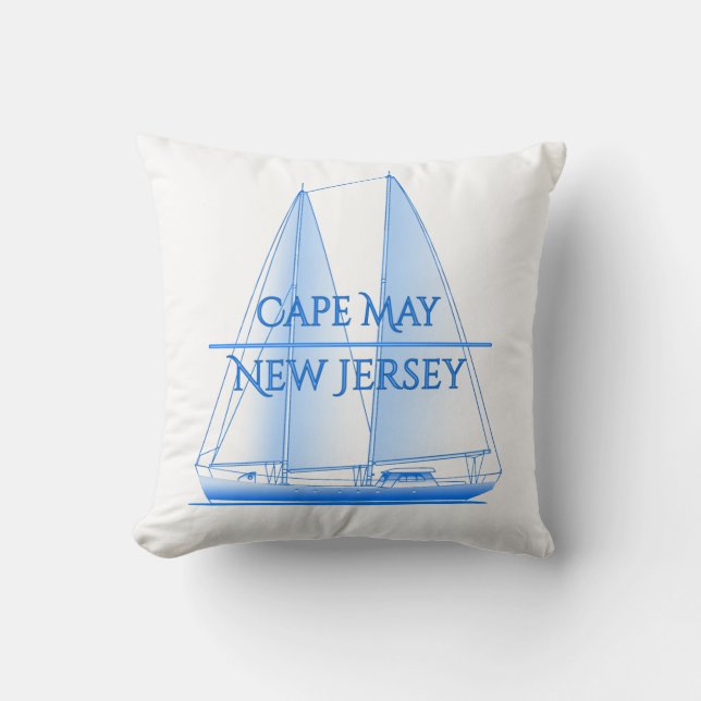Cape May Coastal Nautical Sailing Sailor Cushion (Front)