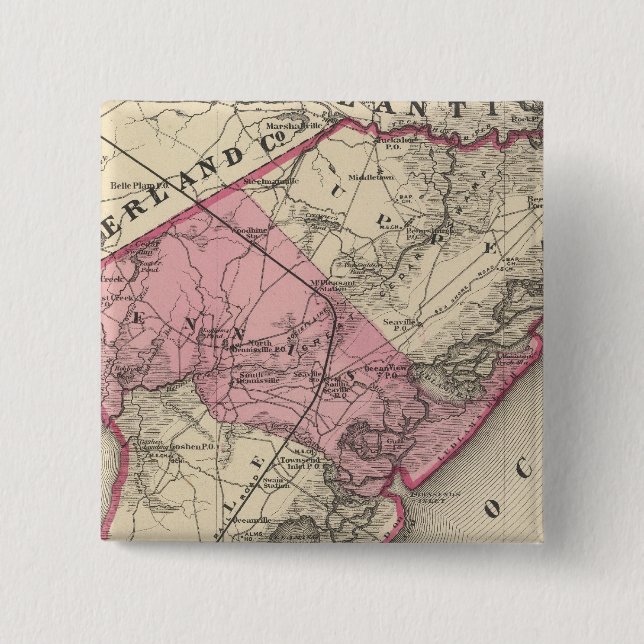 Cape May County, NJ 15 Cm Square Badge (Front)