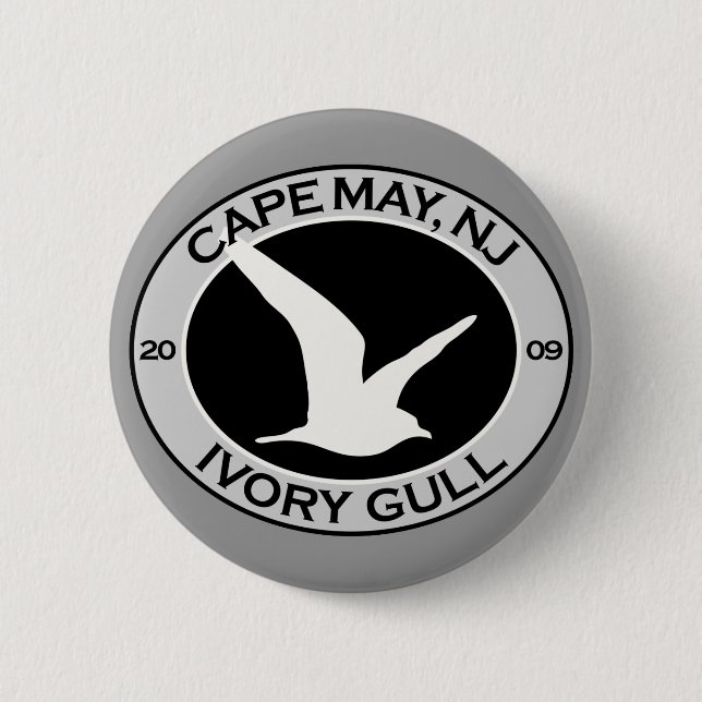 Cape May Ivory Gull 6 Cm Round Badge (Front)