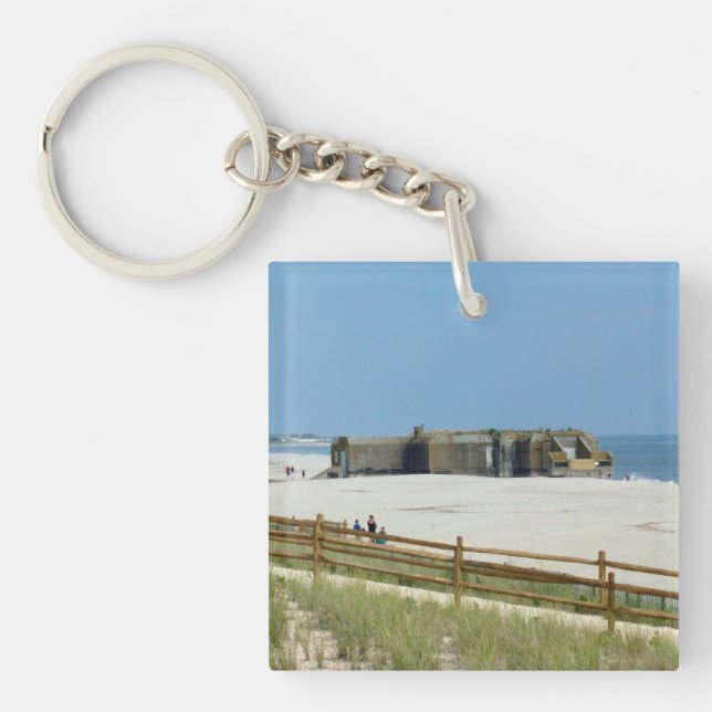 Cape May Lighthouse & Bunker Key Ring (Front)
