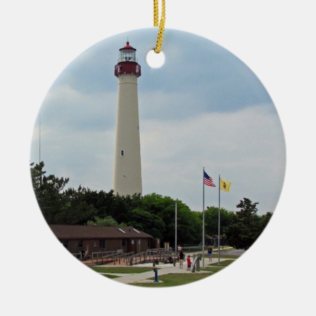 Cape May, Lighthouse Ceramic Tree Decoration (Front)