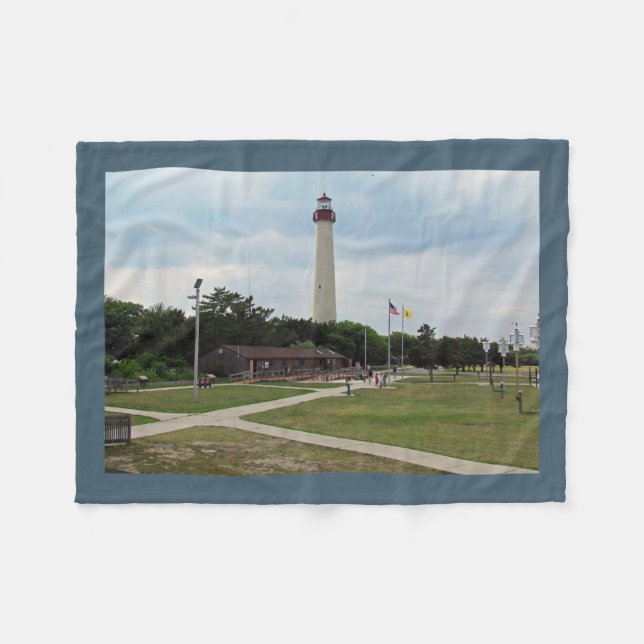 Cape May Lighthouse Fleece Blanket (Front (Horizontal))