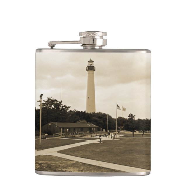 Cape May Lighthouse Hip Flask (Front)