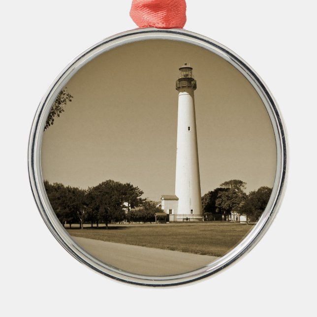 Cape May Lighthouse Metal Ornament (Front)