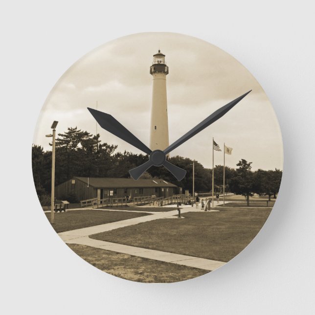 Cape May Lighthouse Round Clock (Front)