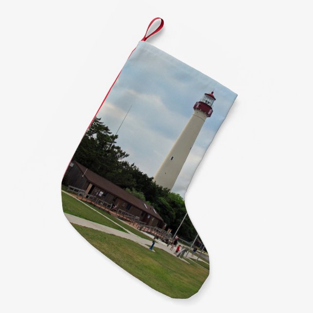 Cape May Lighthouse Small Christmas Stocking (Front (Hanging))