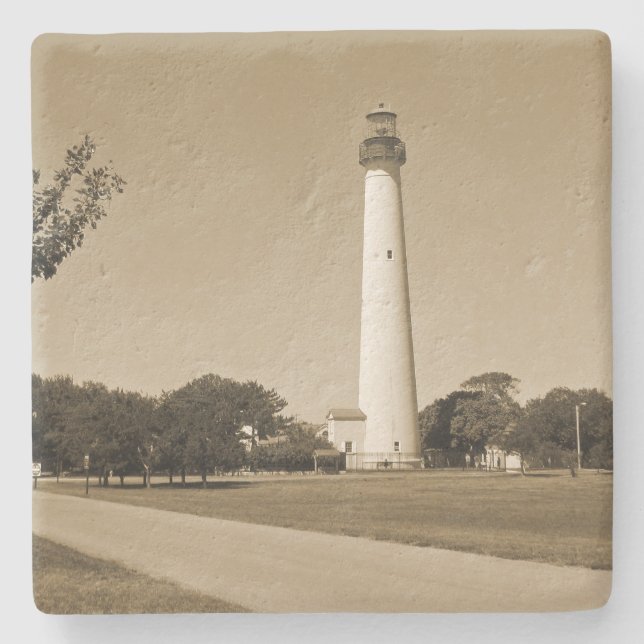 Cape May Lighthouse Stone Coaster (Front)