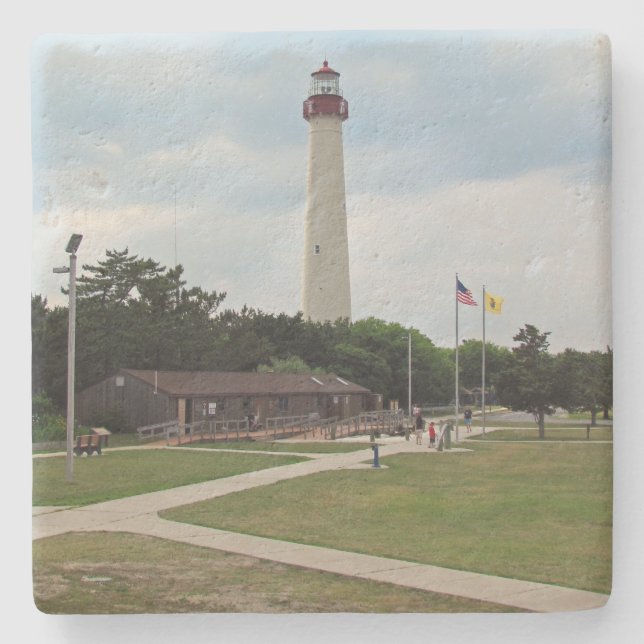 Cape May Lighthouse Stone Coaster (Front)