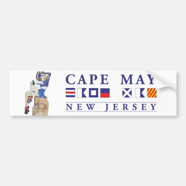 Cape May New Jersey Bumper Sticker (Front)