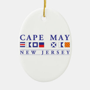Cape May New Jersey Ceramic Tree Decoration