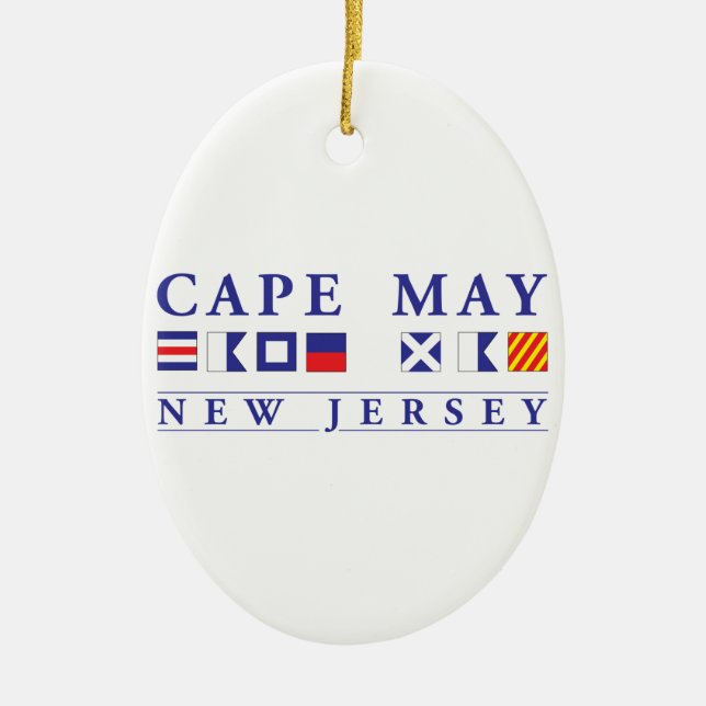 Cape May New Jersey Ceramic Tree Decoration (Front)