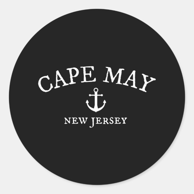 Cape May New Jersey Classic Round Sticker (Front)