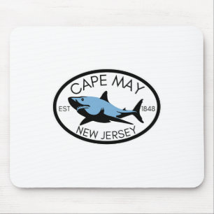 Cape May New Jersey Fishing Shark Fish Beach Boati Mouse Pad