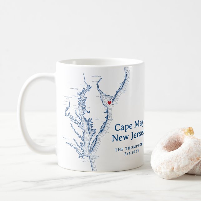 Cape May New Jersey Gift Coffee Mug (With Donut)