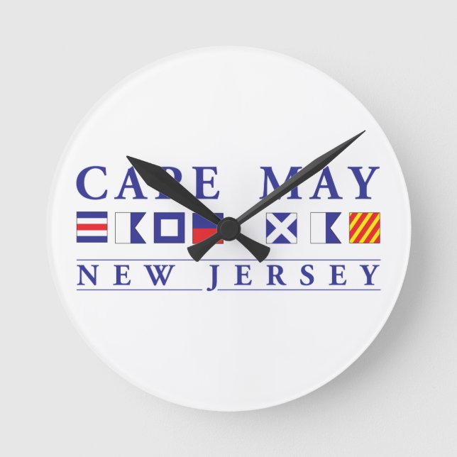 Cape May New Jersey Round Clock (Front)