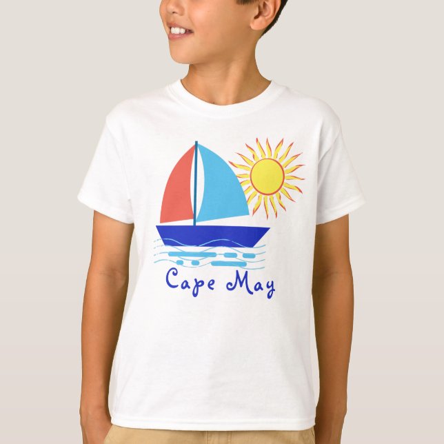 Cape May New Jersey Sailboat and Sunshine Vacation T-Shirt (Front)