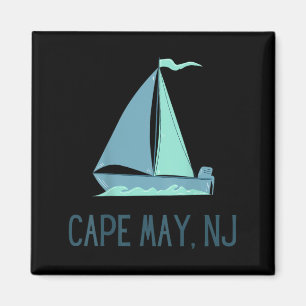 Cape May New Jersey Sailing Sailboat Beach Magnet