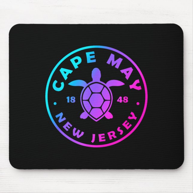 Cape May New Jersey Sea Turtle Tie Dye Vacation  Mouse Pad (Front)