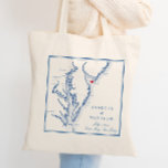 Cape May New Jersey Shore Wedding Welcome Tote Bag<br><div class="desc">These Cape May, New Jersey map tote bags are perfect to welcome your out of town guests with welcome bag goodies, or customise them for your wedding party. Move the heart by clicking "Edit Using design tool" under "Personalise". This custom tote bag features a map of Chesapeake Bay including the...</div>