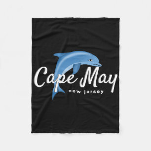 Cape May Nj , Cape May Dolphin Beach Shirt Fleece Blanket
