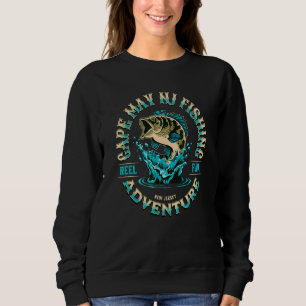 Cape May Nj Fishing Reel Fun New Jersey Adventure Sweatshirt