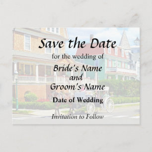 Cape May NJ  Horse Drawn Carriage Announcement Postcard