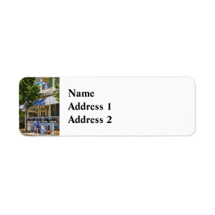 Cape May NJ – Man Walking His Goldendoodle Return Address Label