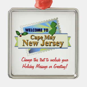 Cape May NJ Metal Tree Decoration