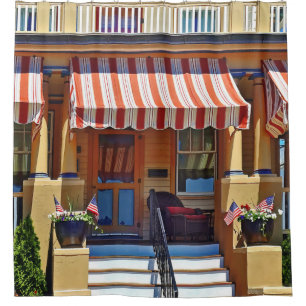 Cape May NJ - Porch With Wicker Chair Shower Curtain