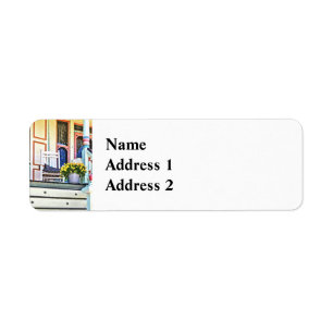 Cape May NJ - White Rocking Chair on Porch Return Address Label