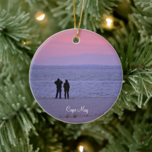 Cape May Ocean Sunset Ceramic Ornament