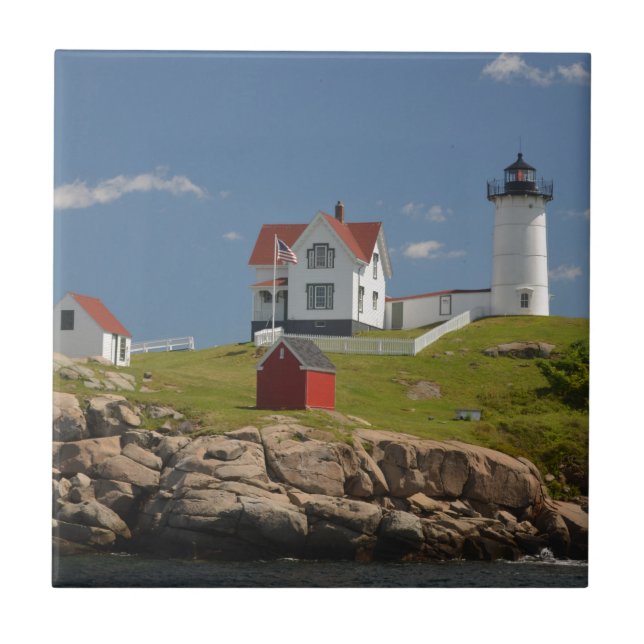 Cape Neddick Lighthouse Ceramic Tile (Front)